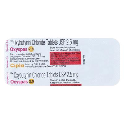 Oxyspas 2.5mg Tablet 10'S - Bladder And Prostate Disorders-Dru