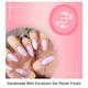 Nails On Board Handmade Press On Gel Nails- Holographic Pink Free size 50 gm - Nail Care