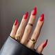 Gush Beauty Nailed It Reusable Luxury Press On Nails With Application Kit Candy Apple Red - Medium Almond 1's - Nail Art