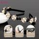 Majestique Stylish Braided Double Layer Twist Plait Plastic Headband with Elegant Flower 1's - Hair Clips/Bands