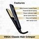 Vega Classic Hair Crimper With Ceramic Coated Plates (VHCR-01) Black 1s - Multi-Stylers
