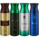 Ajmal Wisal Dhahab & Sacrificeiihim & Raindrops & Blu Deodorant Spray- For Men (Pack Of 4) 200 ml - Men Perfumes (Edt/Edp)