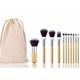 Bronson Professional Super Soft bristles HD finish Bamboo 11 pc makeup brush set with pouch 1's - Face Brush