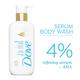 Dove 4% Refining Serum + AHA Exfoliate Away Serum Body Wash, 300 ml - Shower Gels & Body Wash