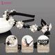 Majestique Double Layer Twist Plait Headband With Pearl Flower Alligator Clips - 3 Pcs Multicolor 1's - Hair Clips/Bands