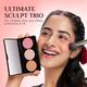 Pilgrim 3-In-1 Face Palette -Soft Elegance-Blush, Highlighter & Contour for Light Skin Tone 12 gm - Blushes