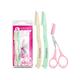Majestique Eyebrow Trimmer Scissors with Folding Facial Razors - Multicolor 3's - Face & Eyebrow Razors