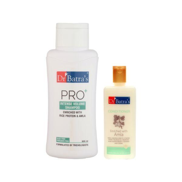 Netmeds | Dr Batra's PRO+ Intense Volume Shampoo 500 ml + Conditioner 200 ml