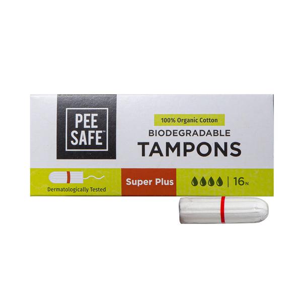 Netmeds | Pee Safe Organic Cotton Tampons (Super plus) 16's