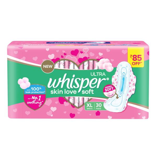 Netmeds | Whisper Ultra Skin Love Soft XL 30's