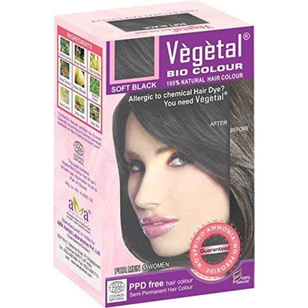 Netmeds | Vegetal Bio Colour Natural Hair Color - Soft Black 50 gm