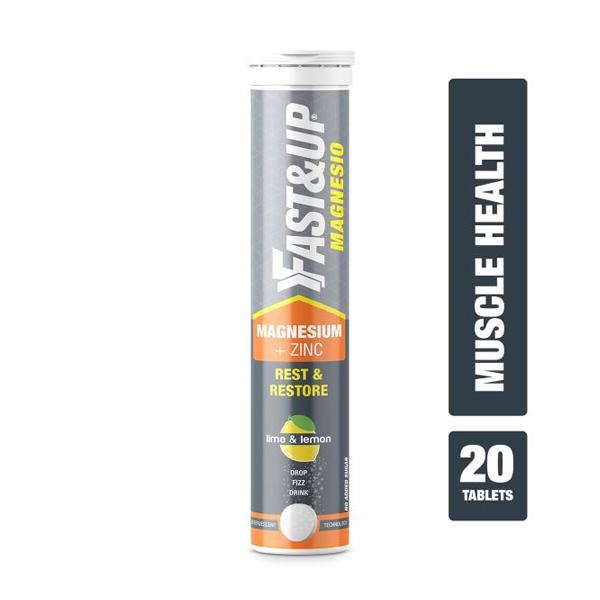 Netmeds | Fast&Up Magnesio Magnesium & Zinc Effervescent Tablets - Lime & Lemon Flavour 20's