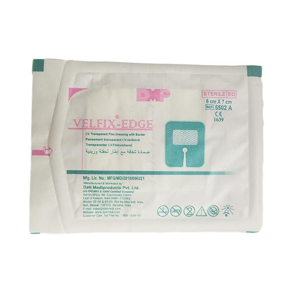 Netmeds | Velfix Edge I.V. Transparent Film Dressing With Border (5502A) (6 cm x 7 cm) 1's