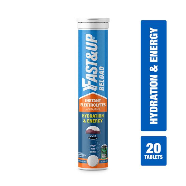 Netmeds | Fast&Up Reload Hydration & Energy Effervescent Tablet - Cola Flavour 20's