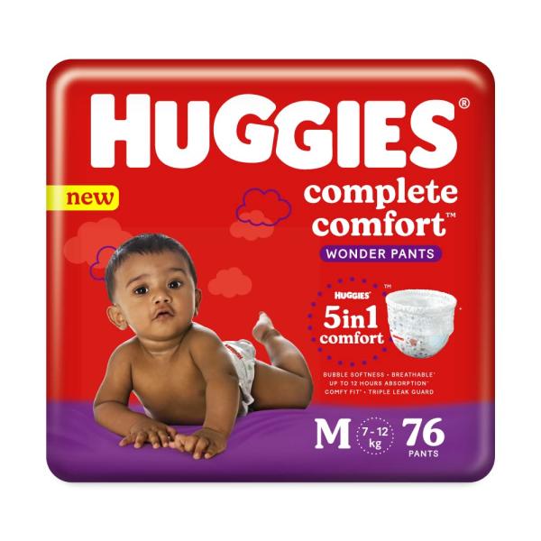 Netmeds | Huggies Complete Comfort Wonder Diaper Pants Medium (M) 76's
