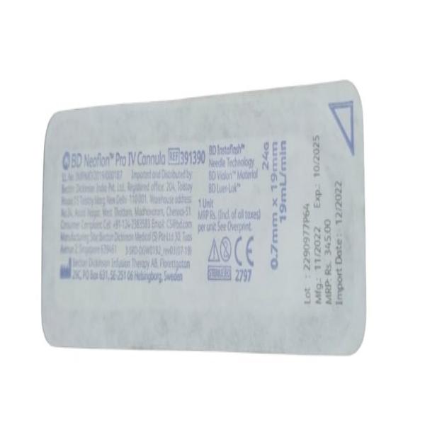 Netmeds | BD Neoflon Pro IV Cannula (391390) (0.7mm x 19 mm) (24G) 1's