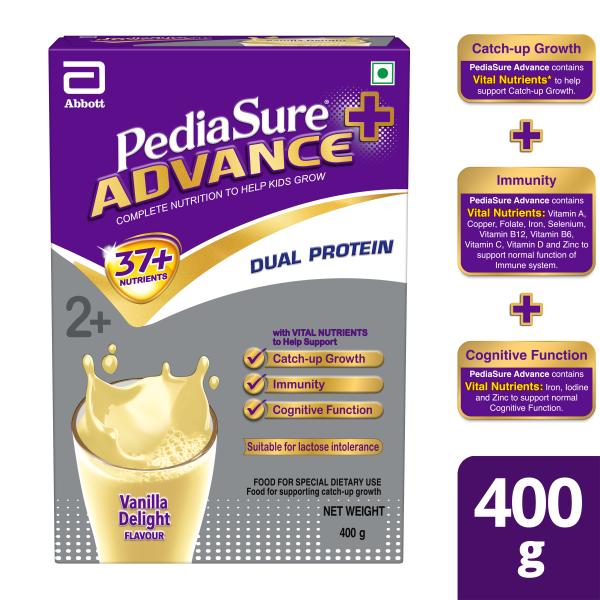 Netmeds | Pediasure Advance Plus Powder - Vanilla Delight Flavour 400 gm (Refill Pack)