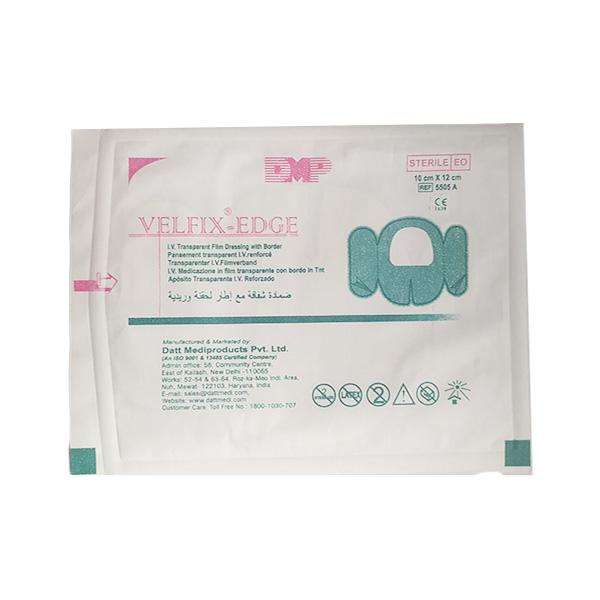 Netmeds | Velfix Edge I.V. Transparent Film Dressing With Border (5505A) (10 cm x 12 cm) 1's