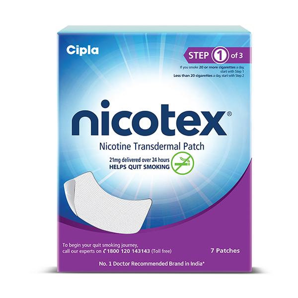Netmeds | Nicotex Nicotine Transdermal 21 mg Patch 7's
