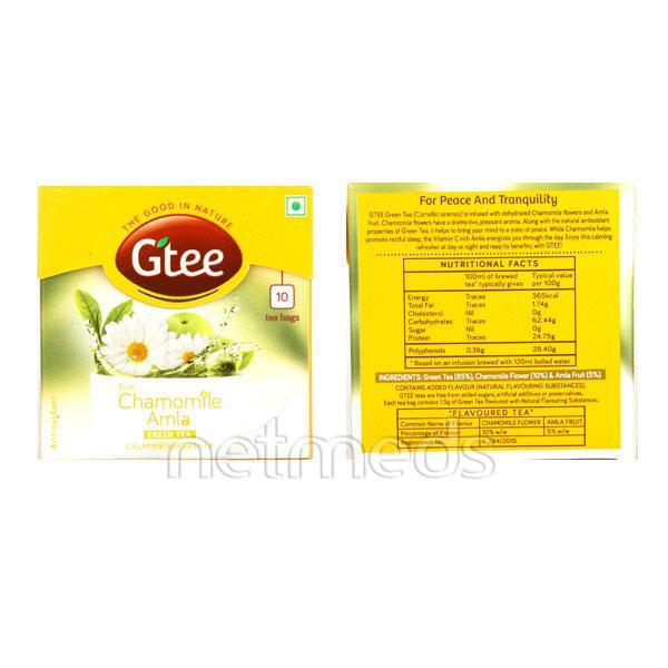 Netmeds | GTEE Green Tea Bags - Chamomile Flower & Amla 10's