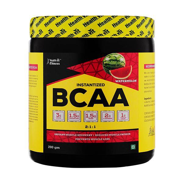 Netmeds | HealthVit Fitness BCAA 6000 Powder - Watermelon 200 gm