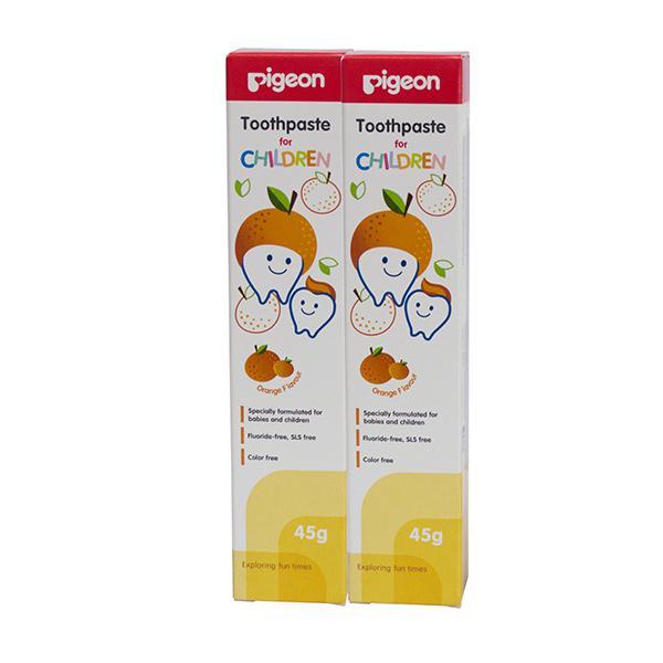 Netmeds | Pigeon Children Toothpaste Combo - Orange (Pack of 2 x 45 gm)