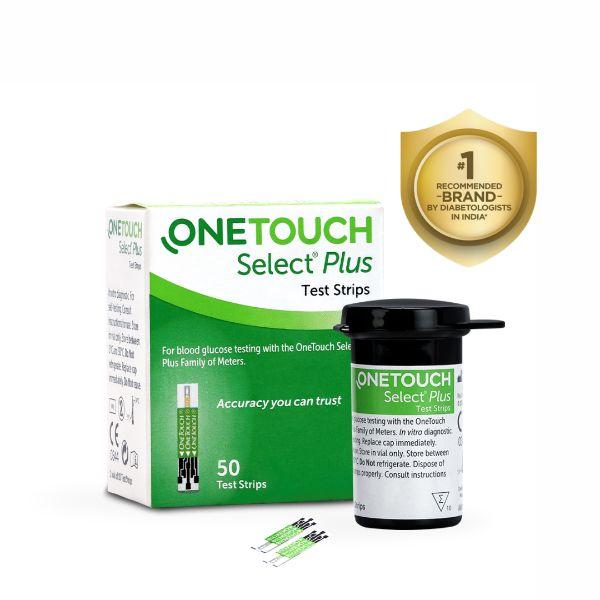 Netmeds | OneTouch Select Plus Blood Glucose Test Strips 50's