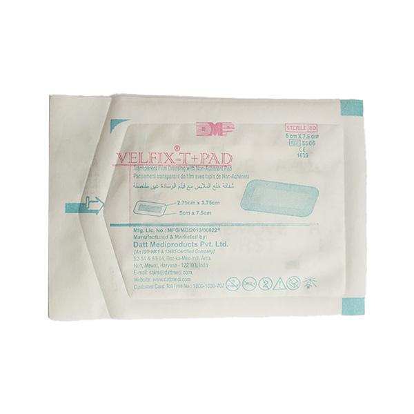 Netmeds | Velfix - T + Pad Transparent Film Dressing With Non Adherent Pad (5506) (5 cm x 7.5 cm) 1's