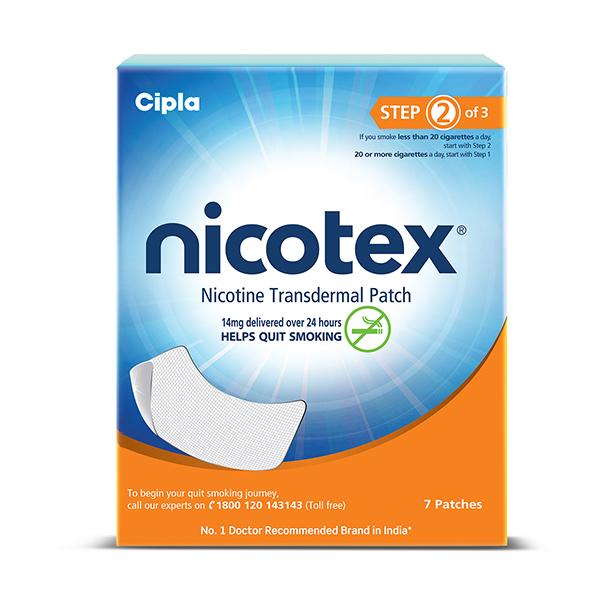 Netmeds | Nicotex Nicotine Transdermal 14 mg Patch 7's