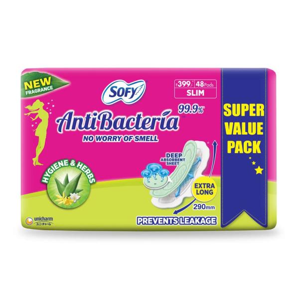 Netmeds | Sofy AntiBacteria Extra Long Sanitary Pads 48's