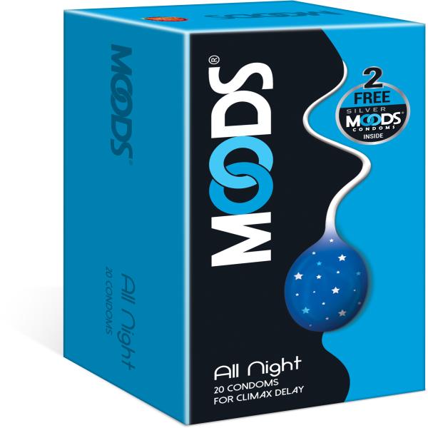 Netmeds | Moods Condoms All Night Climax Delay 20's