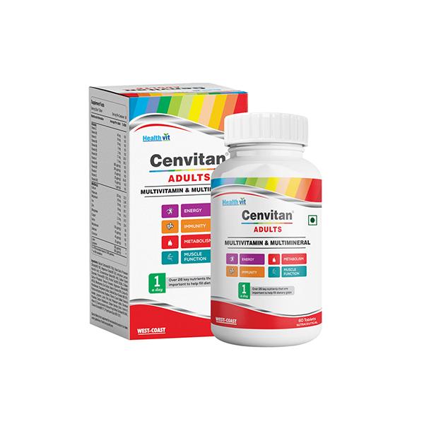 Netmeds | HealthVit Cenvitan Adults (Multivitamin & Multimineral) Tablet 60's