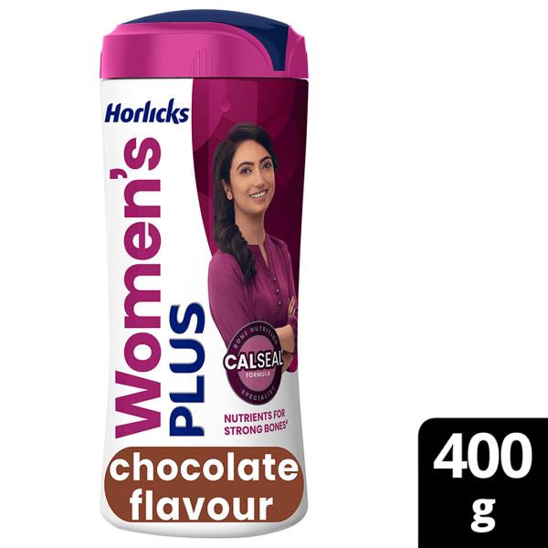 Netmeds | Women's Plus Horlicks No Added Sugar Powder - Chocolate Flavour 400 gm (Pet Jar)
