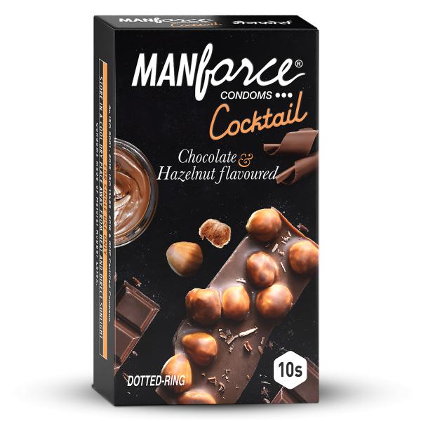 Netmeds | Manforce Cocktail Condoms - Chocolate & Hazelnut Flavoured 10's