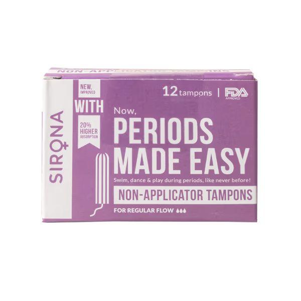 Netmeds | Sirona FDA Approved Non Applicator Tampon - Regular Flow 12's