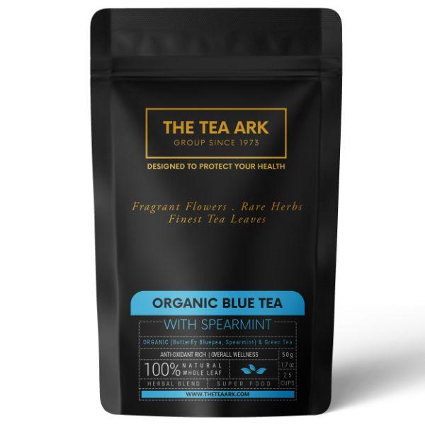Netmeds | The Tea Ark Organic Blue Tea Powder - Spearmint 50 gm (Pouch)