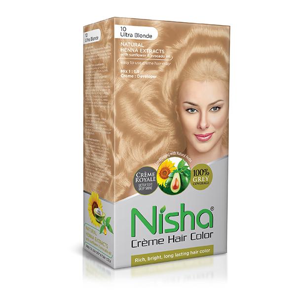 Netmeds | Nisha Creme Hair Color - 10 Ultra Blonde 60 gm