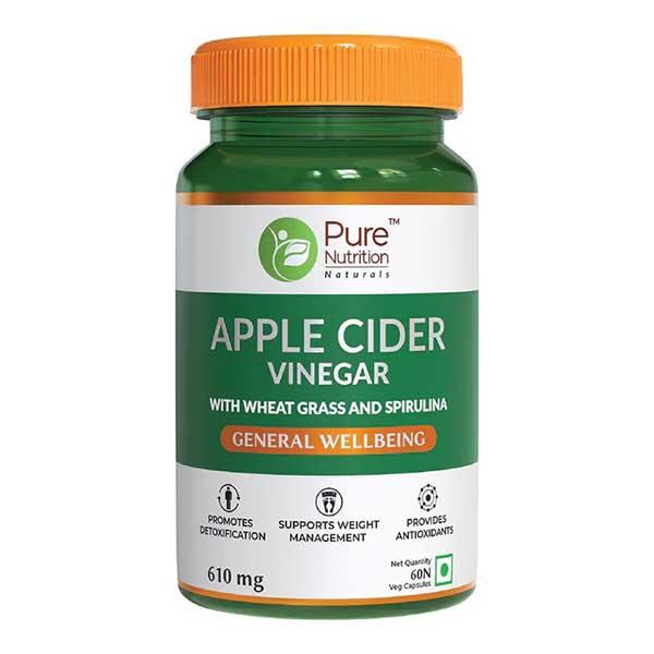 Netmeds | Pure Nutrition Apple Cider Vinegar 610 mg Veg Capsule 60's