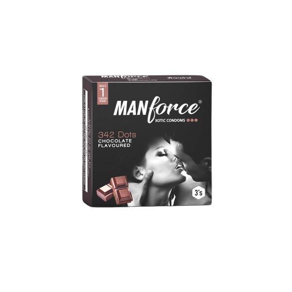 Netmeds | Manforce 342 Dots Xotic Condoms - Chocolate Flavoured 3's