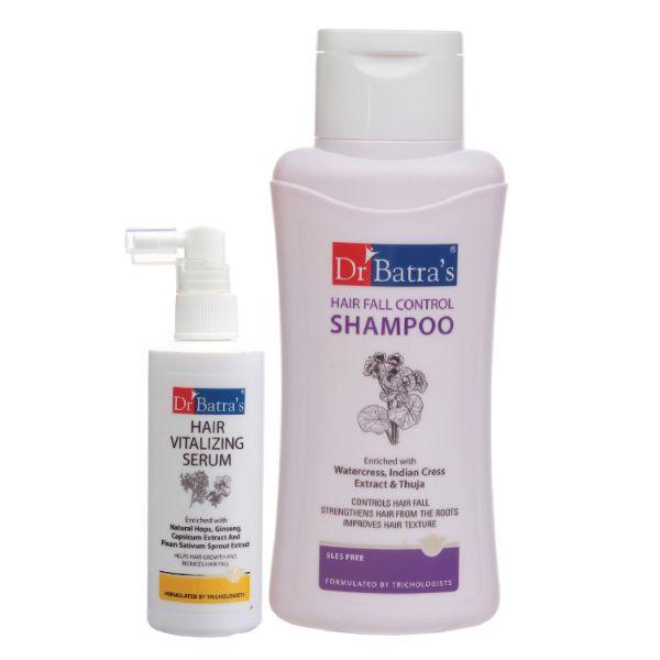 Netmeds | Dr Batra's Hair Fall Control Shampoo 500 ml + Hair Vitalizing Serum 125 ml