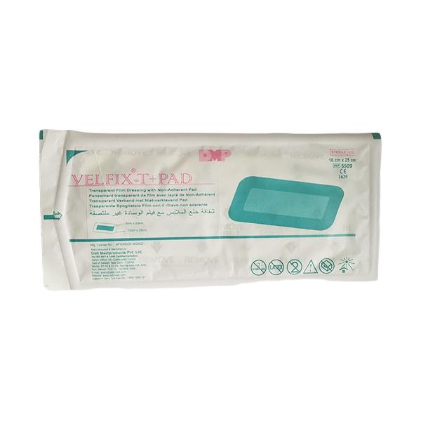 Netmeds | Velfix - T + Pad Transparent Film Dressing With Non Adherent Pad (5509) (10 cm x 25 cm) 1's
