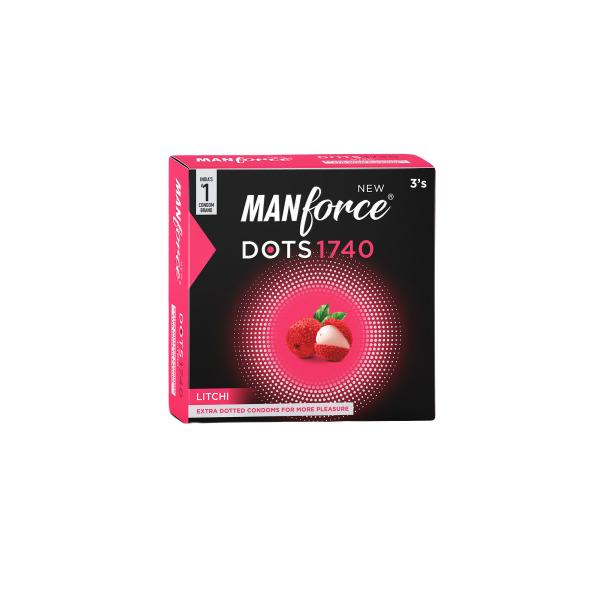Netmeds | Manforce Dots 1740 Extra Dotted Condoms - Litchi 3's