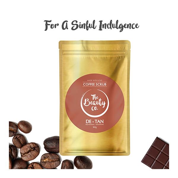 Netmeds | The Beauty Co. De-Tan Face & Body Scrub - Coffee (Pouch) 100 gm
