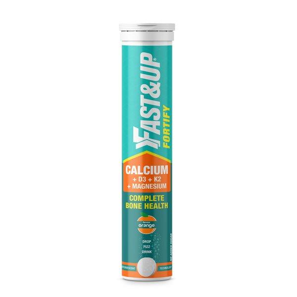 Netmeds | Fast&Up Fortify Calcium & Magnesium with Vitamin D3 Effervescent Tablet - Orange Flavour 20's