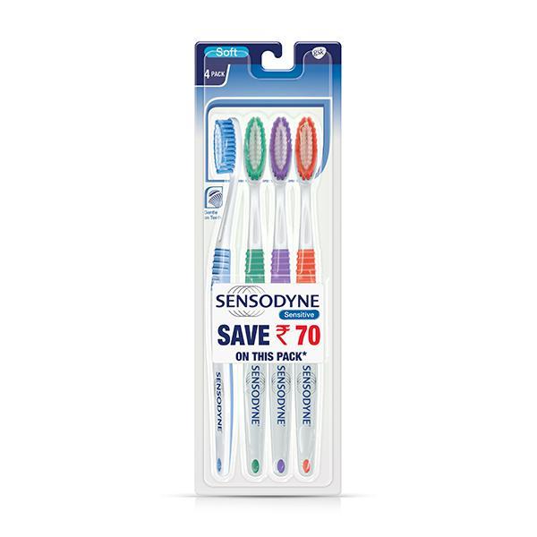 Netmeds | Sensodyne Sensitive Toothbrush With Soft Bristles Pack Of 4's