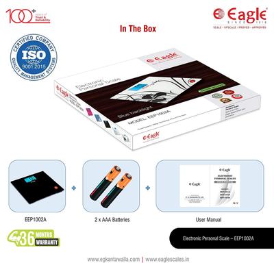 Eagle Digital Weighing Scale Slim Design (EEP-1002A) - Black - Health Monitoring Devices