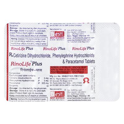 RINOLIFE PLUS Tablet 10's - Allergies-Ant