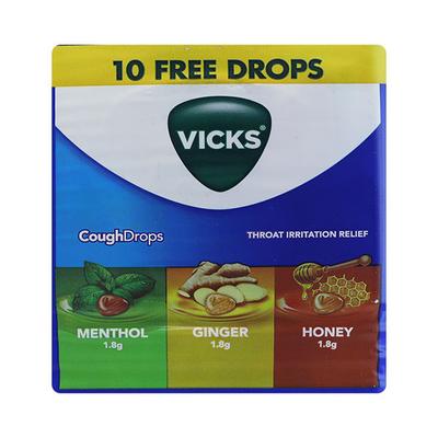 Vicks Cough Drops Candy - Menthol, Honey & Ginger 280's - Sore Throat Lozenges