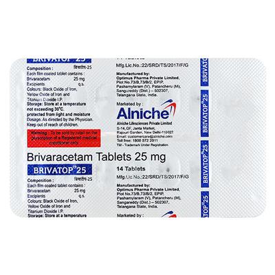 BRIVATOP 25 Tablet 14's - Epilepsy/Convulsion-Ant
