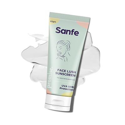 Sanfe Promise Face Lush Sunscreen Cream - UVA UVB Protection 60 gm - Face Sunscreen